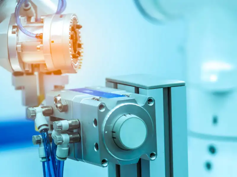 Close up of mechanical equipment.