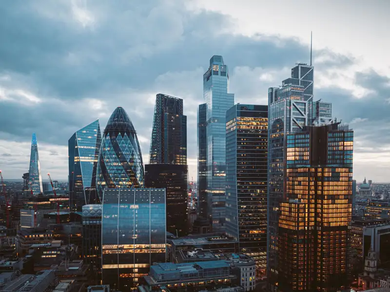 London skyline at night.