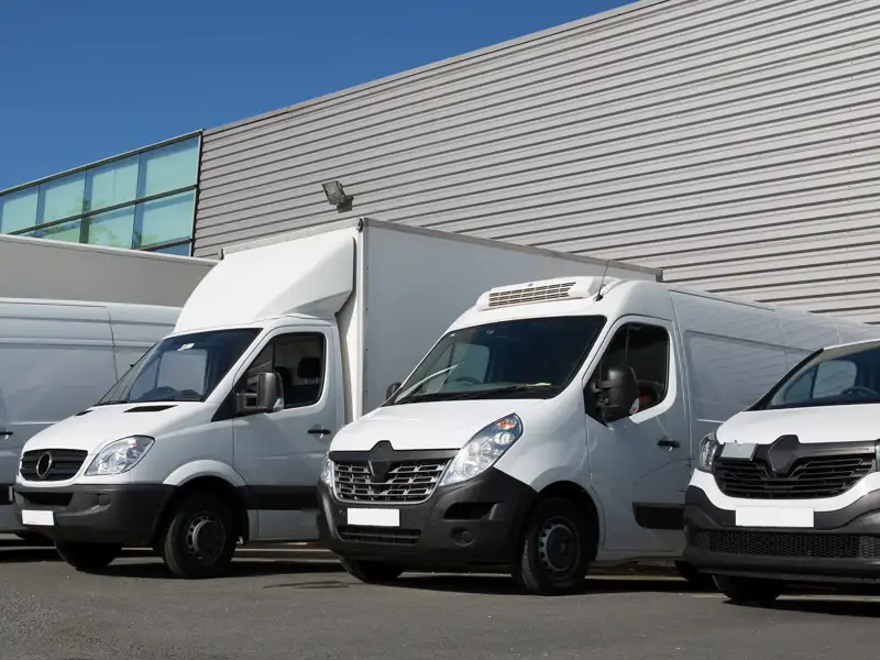A group of commercial vehicles.
