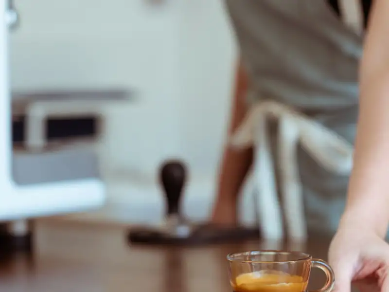 Woman baking in a home kitchen.
